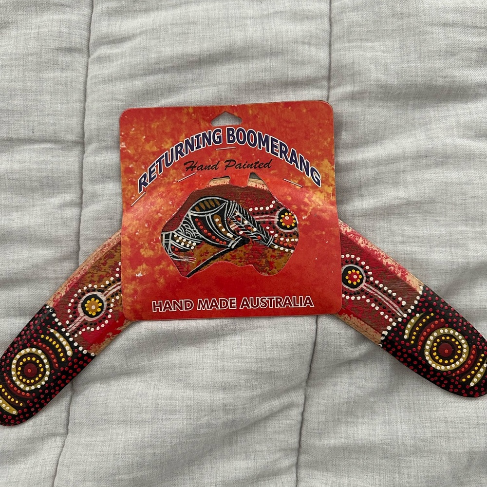 Hand Painted Australian Returning Boomerang - BRAND NEW